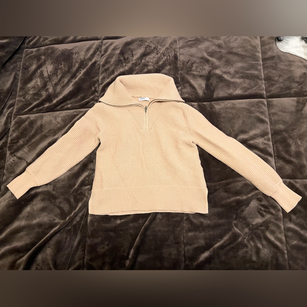 Sonoma size S cream sweater with quarter zipper